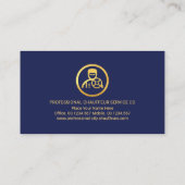 Carte De Visite Ligne dorée inclinable Couleurs bleues Chauffeur (Dos)