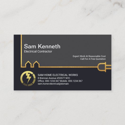 Carte De Visite Ligne électrique Creative Gold Building (Devant)