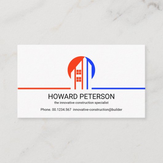 Carte De Visite Ligne frontière de construction innovatrice créati (Devant)