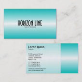 Carte De Visite Ligne Horizon - Cyan profond (Devant / Derrière)