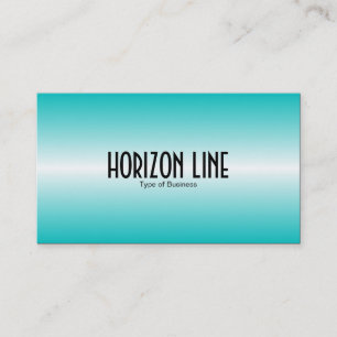 Carte De Visite Ligne Horizon - Cyan profond