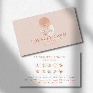 Carte De Visite Ligne Minimale Art Femme Méditation Salon Fidélité