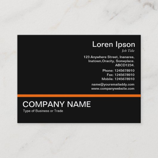 Carte De Visite Ligne orange v2 - Noir (Devant)