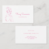 Carte De Visite Ligne rose Elegant Femme Dessin beauté (Devant / Derrière)