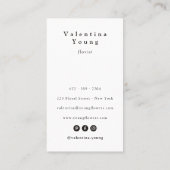 Carte De Visite Ligne rose vif moderne art dessin floral élégant (Dos)