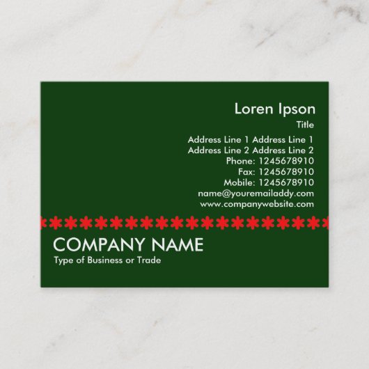 Carte De Visite Ligne rouge Asterisk - Vert foncé (Devant)