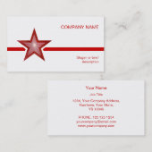 Carte De Visite Ligne rouge blanc d'étoile rouge de modèle de (Devant / Derrière)