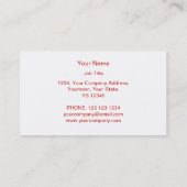 Carte De Visite Ligne rouge blanc d'étoile rouge de modèle de (Dos)