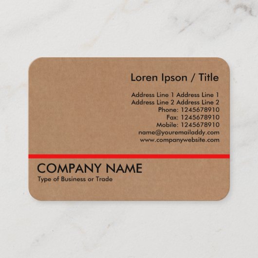 Carte De Visite Ligne rouge - Carton (Devant)