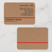 Carte De Visite Ligne rouge - Carton (Devant / Derrière)