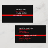 Carte De Visite Ligne rouge mince contact (Devant / Derrière)