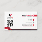 Carte De Visite Ligne rouge moderne (Dos)