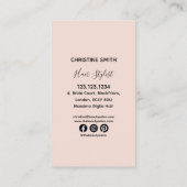 Carte De Visite Ligne simple dessinée rose Blush Floral Daisy Beau (Dos)