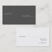 Carte De Visite Ligne simple vers texte (gris) (Devant / Derrière)