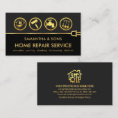 Carte De Visite Ligne spéciale Gold Handyman Tools (Devant / Derrière)