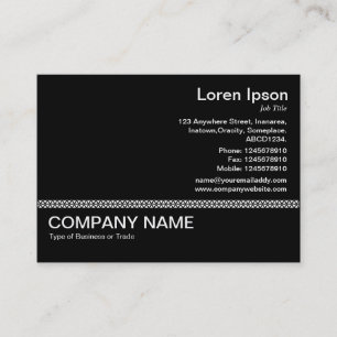 Carte De Visite Ligne v2 - Noir sur Blanc
