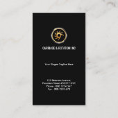 Carte De Visite Ligne verticale noire simple simple Président d'or (Dos)