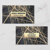 Carte De Visite Lignes à couches Abstraites en or (Devant / Derrière)