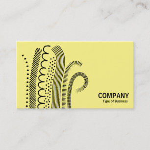 Carte De Visite Lignes Abstraites 01- Noir sur jaune pâle