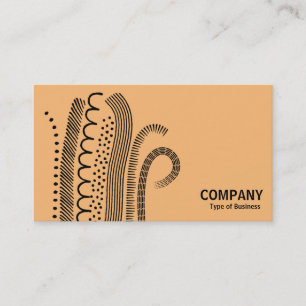 Carte De Visite Lignes Abstraites 01- Noir sur orange clair