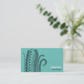 Carte De Visite Lignes Abstraites 01- Noir sur Turquoise clair (Debout devant)