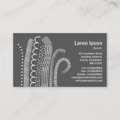 Carte De Visite Lignes Abstraites 01- Noir sur Turquoise clair (Dos)