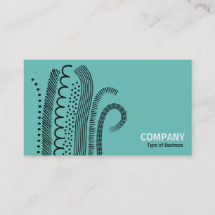 Carte De Visite Lignes Abstraites 01- Noir sur Turquoise clair