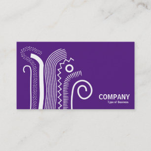 Carte De Visite Lignes Abstraites 02- Blanc sur Royal Purple