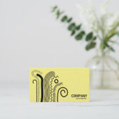 Carte De Visite Lignes Abstraites 02- Noir sur jaune pâle (Debout devant)
