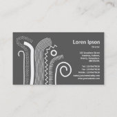 Carte De Visite Lignes Abstraites 02- Noir sur Turquoise clair (Dos)