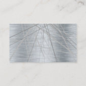 Carte De Visite Lignes Abstraites brossées en argent métallique (Dos)
