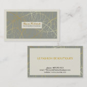 Carte De Visite Lignes Abstraites dorées (Devant / Derrière)