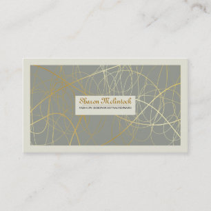 Carte De Visite Lignes Abstraites dorées
