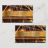 Carte De Visite Lignes Abstraites Gold Metallic High Shine (Devant / Derrière)