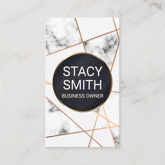 Carte De Visite Lignes Abstraites | Marbre (Devant)