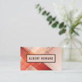 Carte De Visite Lignes Abstraites rose et or (Debout devant)