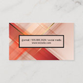 Carte De Visite Lignes Abstraites rose et or (Dos)
