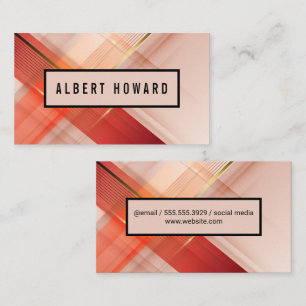 Carte De Visite Lignes Abstraites rose et or