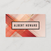 Carte De Visite Lignes Abstraites rose et or (Devant)