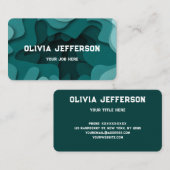 Carte De Visite Lignes Abstraites Vastes Artistiques Bleues Modern (Devant / Derrière)