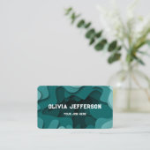 Carte De Visite Lignes Abstraites Vastes Artistiques Bleues Modern (Debout devant)