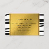 Carte De Visite Lignes Black & Gold modernes Art Abstrait (Dos)
