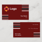 Carte De Visite Lignes carrées minimes noires et blanches élégante (Devant / Derrière)