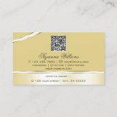 Carte De Visite Lignes Courbées crème beige de luxe Monogramme QR (Dos)