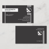 Carte De Visite Lignes créatives noires simples fondateur de (Devant / Derrière)