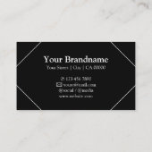 Carte De Visite Lignes de cadre fines fines et noires modernes ave (Dos)