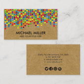 Carte De Visite Lignes de cercle d'aquarelle Abstraite (Devant / Derrière)