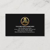 Carte De Visite Lignes de Chauffeur Or Couche Gris (Dos)