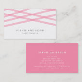 Carte De Visite Lignes de chevauchement roses (Devant / Derrière)