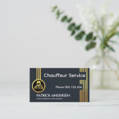 Carte De Visite Lignes de conduite Vertical Gold Chauffeur (Debout devant)